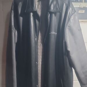 Jordan Black Leather Bomber Jacket